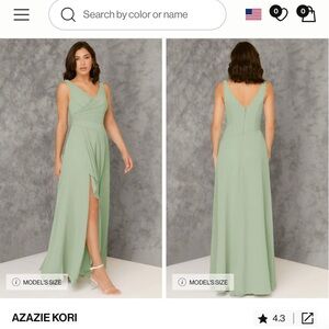 Azazie Kori Green Maxi Dress